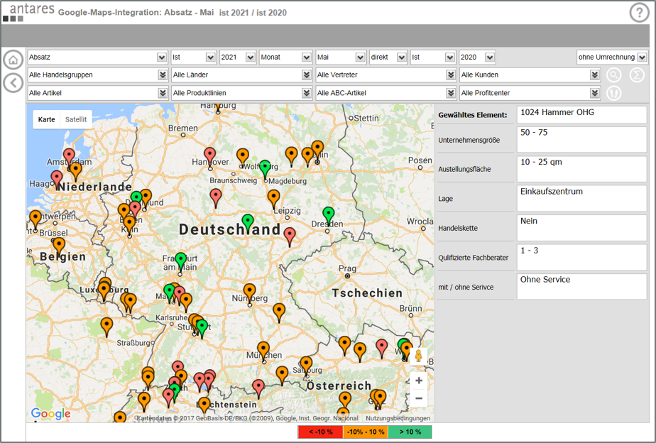 Leifheit: analyzer Google-Maps-Integration